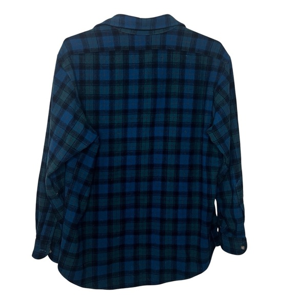 Pendleton Pure Virgin Wool Blue and Green Plaid Button Down Women’s Size Large - Picture 2 of 15